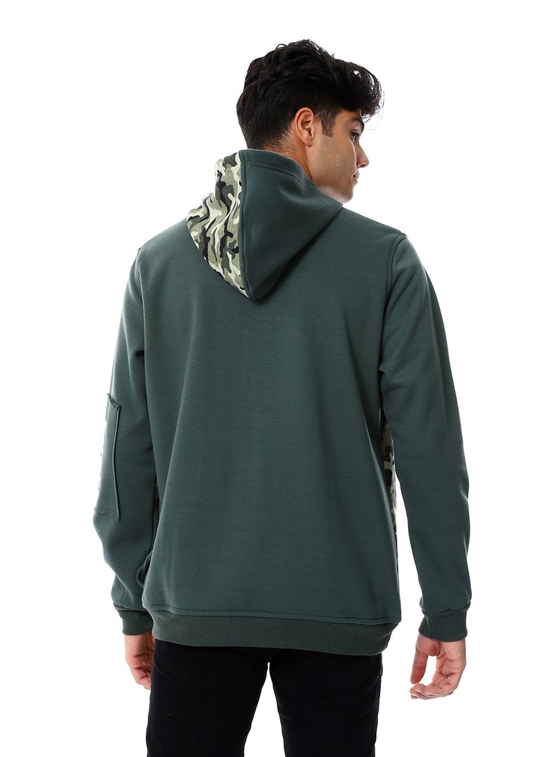 Caesar Mens Closed Hoodie With Army Design - Image 4