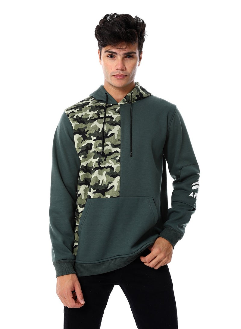 Caesar Mens Closed Hoodie With Army Design - Image 1