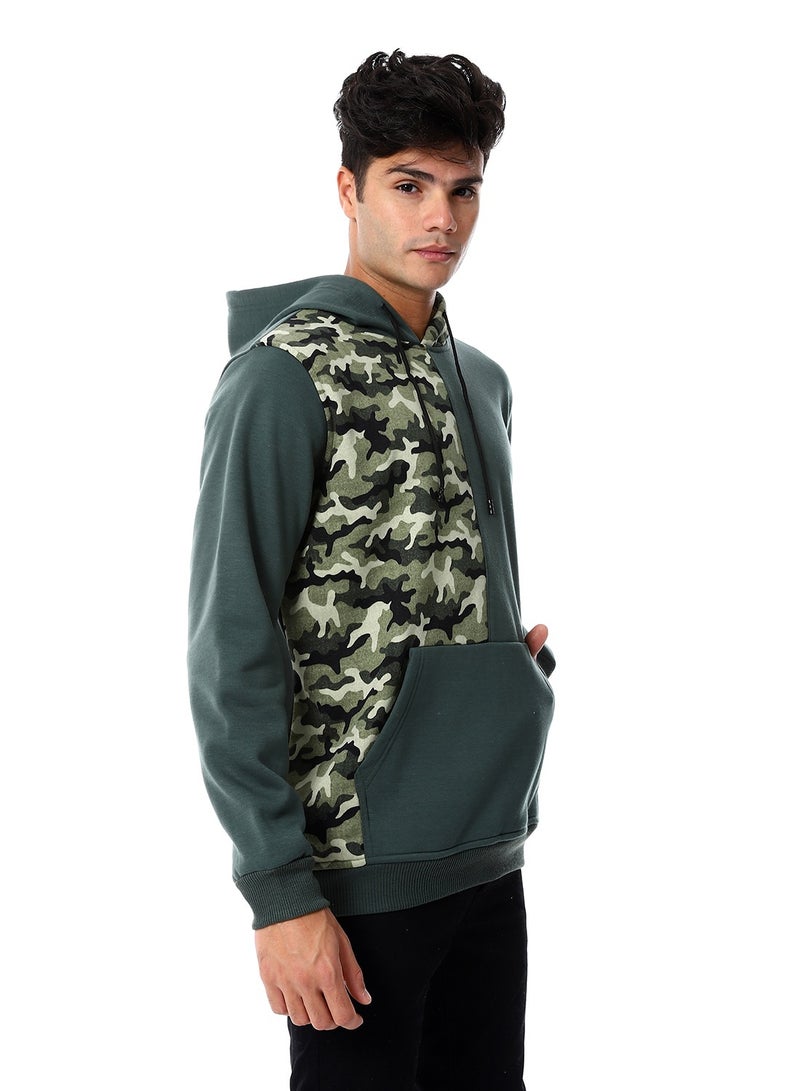 Caesar Mens Closed Hoodie With Army Design - Image 2