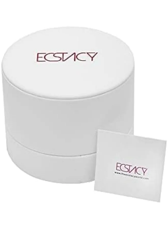 ECSTACY Ecstacy Women's Japan Quartz Movement Watch, Analog Display and Brushed With Polished Middle Link Stainless Steel Strap - E6512-KBKM, Silver