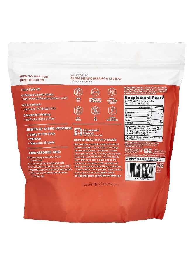 Real Ketones - Real Ketones, Shift, Caffeinated Peach, 30 Drink Mix Packets, 0.24 oz (6.9 g) Each - Image 1
