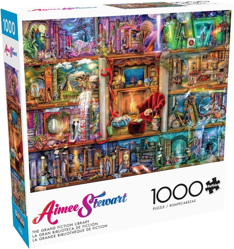 Buffalo Games Aimee Stewart The Grand Fiction Library 1000 Piece Jigsaw Puzzle for Adults Challenging Puzzle Perfect for Game Nights Finished Size is 2675 x 1975