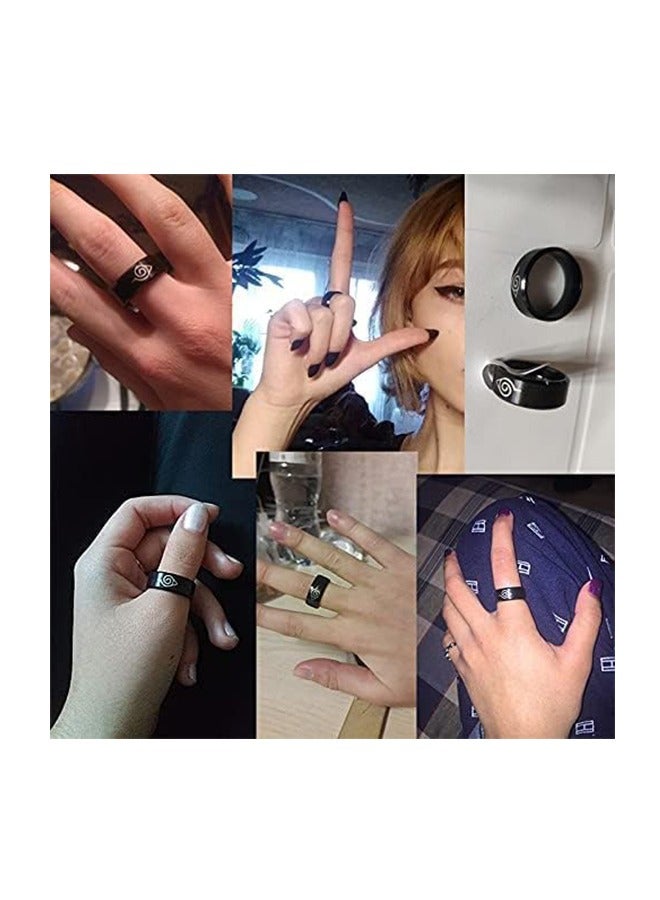 3Pcs Anime Peripheral Ring, Stainless Steel Jewelry, Titanium Jewelry, Men's Ring, Cosplay Accessories (Gold + Silver + Black)  - Image 5