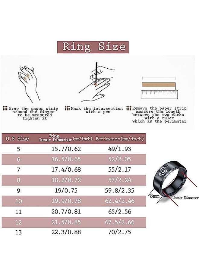 3Pcs Anime Peripheral Ring, Stainless Steel Jewelry, Titanium Jewelry, Men's Ring, Cosplay Accessories (Gold + Silver + Black)  - Image 2