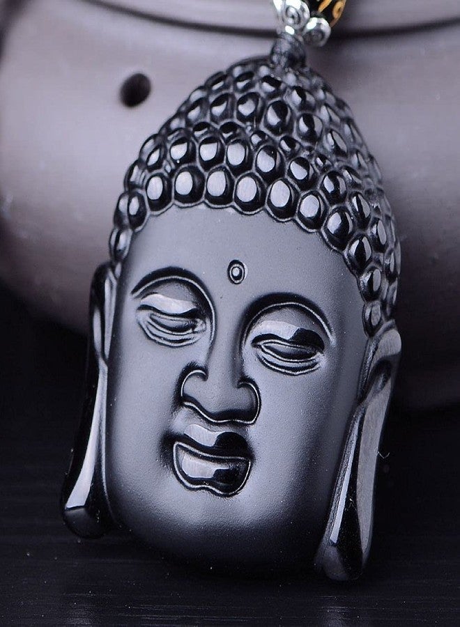 MUDTALE Buddha Face Resin Pendant Necklace for Men Women Handcrafted Locket Charm with Adjustable Cord Unique Religious Jewelry Gift for Brother, Friend Spiritual Lucky Totem - Image 3