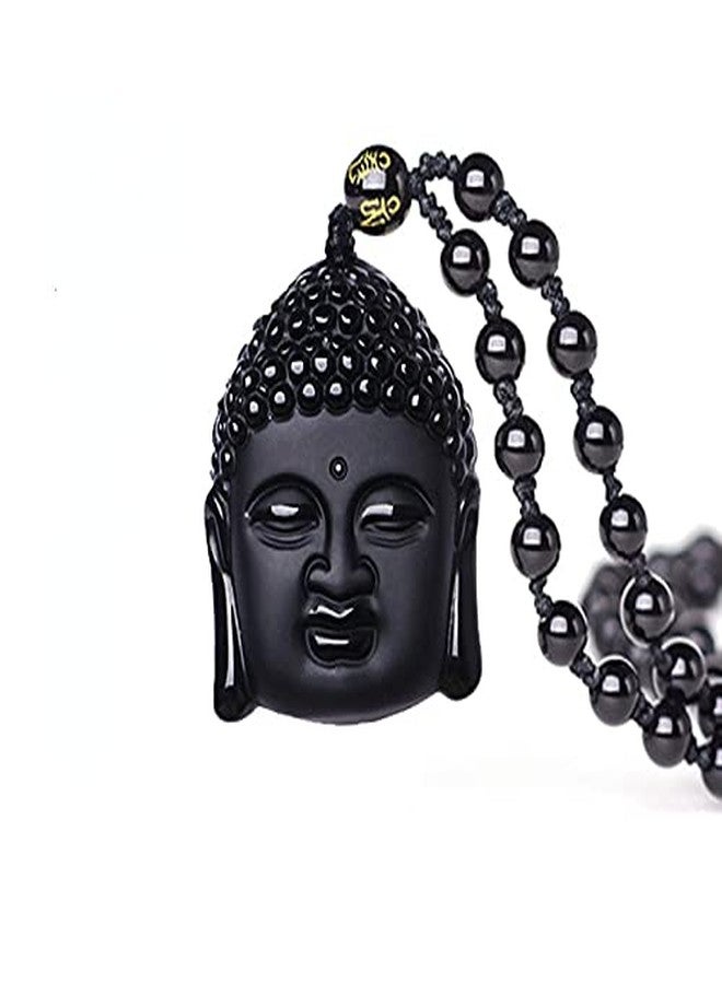 MUDTALE Buddha Face Resin Pendant Necklace for Men Women Handcrafted Locket Charm with Adjustable Cord Unique Religious Jewelry Gift for Brother, Friend Spiritual Lucky Totem - Image 2