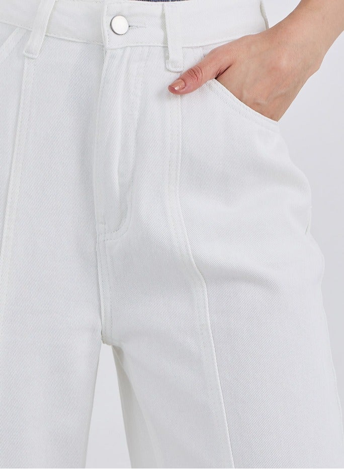 ستايلي جينز واسع الساق بلمسات بيضاء من ستايلي - Image 3