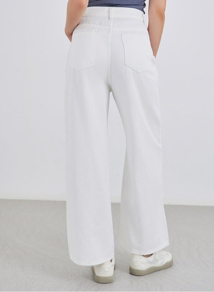 ستايلي جينز واسع الساق بلمسات بيضاء من ستايلي - Image 4