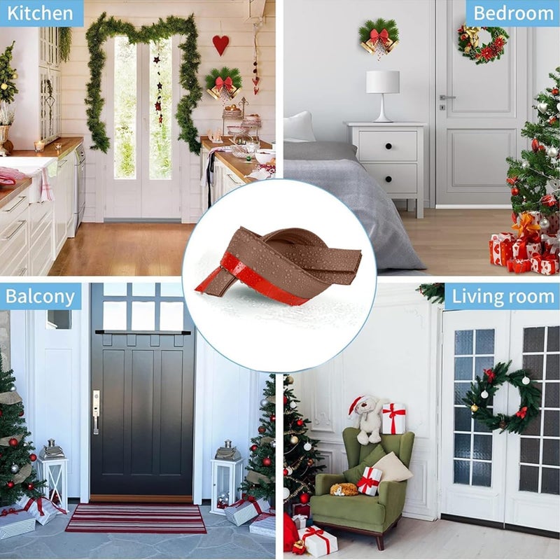 ToolHouse Door Seal Strip, Under Door Draft Stopper, Self-Adhesive Door Sweep Weather Stripping, Soundproof Door Bottom Seal Suitable for Windproof, Dustproof and Insect Proof, 2" x 39" (brown, 1m) - Image 5