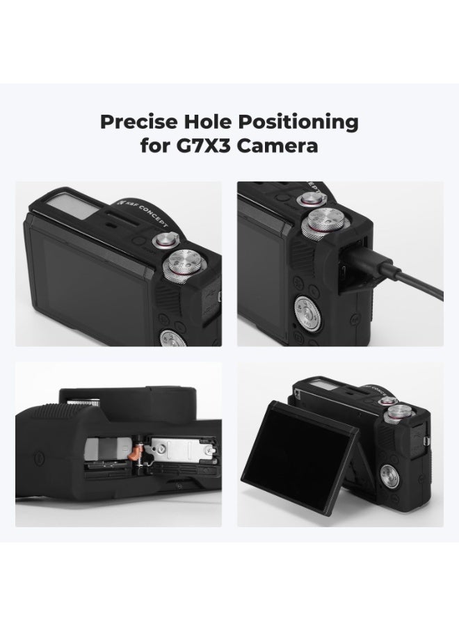 حالة كاميرا Canon G7X Mark III ، غطاء واقي من السيليكون الناعم مع غطاء عدسة قابلة للإزالة متوافق مع كاميرا Canon Powershot G7X III DSLR (أسود) - Image 5