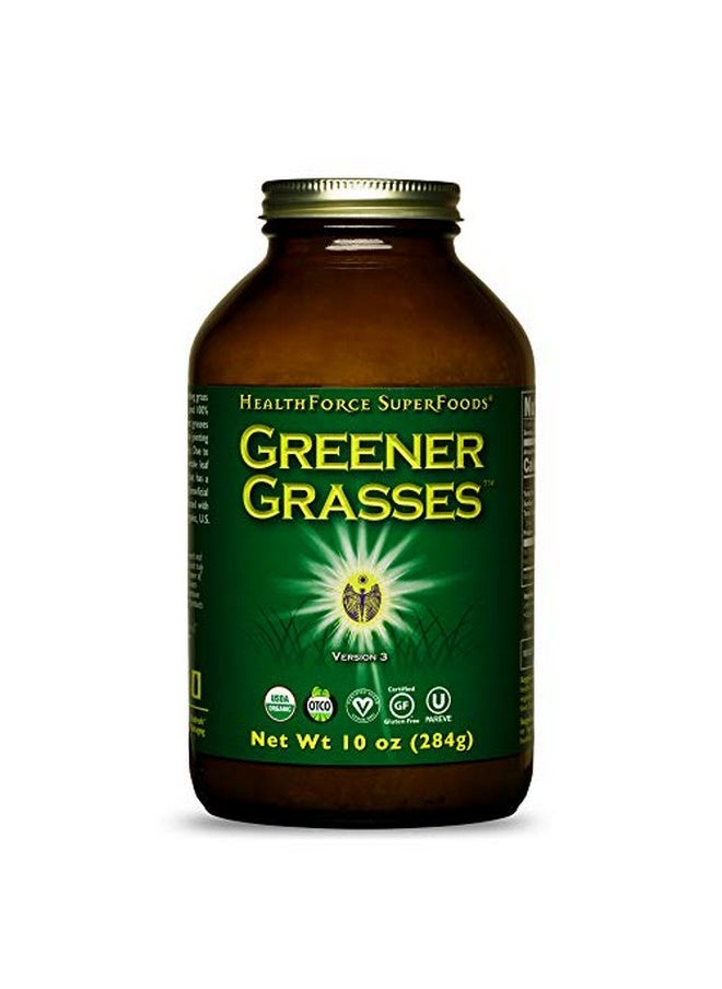 HEALTHFORCE SUPERFOODS Greener Grasses Alkalizer Powder 10 Oz Vegan Greens Powder Superfood Complex Great Source Of Fiber Promotes Healthy Gut Gluten Free Organic 71 Servings  - Image 1