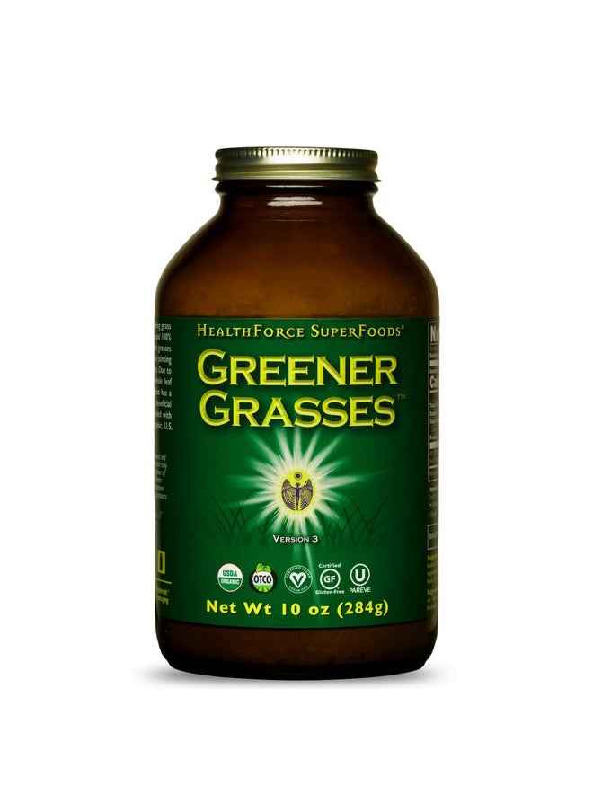 HEALTHFORCE SUPERFOODS Greener Grasses Alkalizer Powder 10 Oz Vegan Greens Powder Superfood Complex Great Source Of Fiber Promotes Healthy Gut Gluten Free Organic 71 Servings  - Image 2