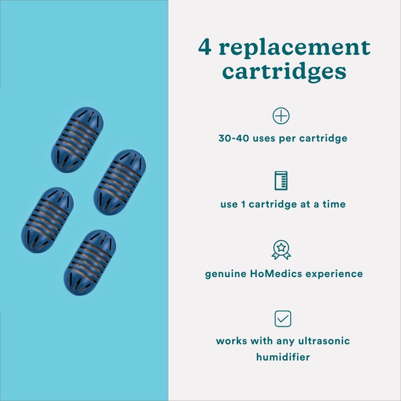 HoMedics HoMedics Demineralization Cartridge for Ultrasonic Humidifiers – 4-Pack Humidifier Filter Replacements, Filters Mineral Deposits and Purifies Water in Air Humidifiers for Bedroom, Plants, Office Blue  - Image 5