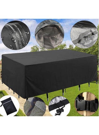 Waterproof Extra Large Outdoor Furniture Set Cover, Heavy Duty Oxford Fabric Garden Patio Table and Chair Sofa Set Cover, Rectangle Dust Proof UV Resistant Anti Sun/UV/Wind Protection (213*132*74CM) - view 4