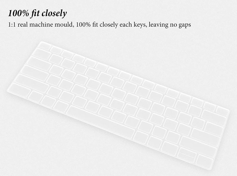 Saco Silicone Skin Keyboard Protector Cover for Dell Inspiron 13 5310 5320/ Dell Inspiron 14 5410 5415 5418 5420 5425 5430 7415 7420 7425 7430/ Dell Inspiron 16 5630 5635 - Transparent - Image 3