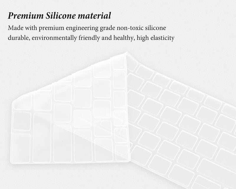Saco Silicone Skin Keyboard Protector Cover for Dell Inspiron 13 5310 5320/ Dell Inspiron 14 5410 5415 5418 5420 5425 5430 7415 7420 7425 7430/ Dell Inspiron 16 5630 5635 - Transparent - Image 4