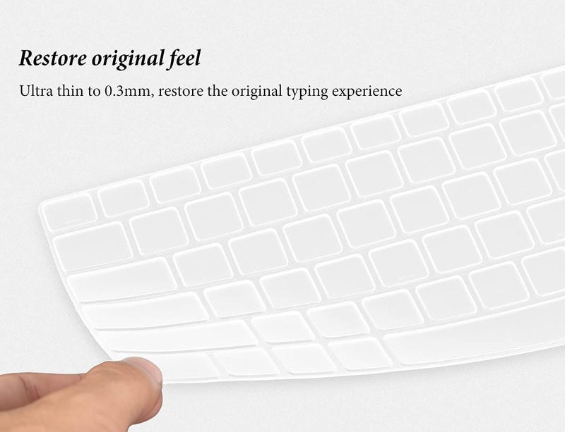 Saco Silicone Skin Keyboard Protector Cover for Dell Inspiron 13 5310 5320/ Dell Inspiron 14 5410 5415 5418 5420 5425 5430 7415 7420 7425 7430/ Dell Inspiron 16 5630 5635 - Transparent - Image 5