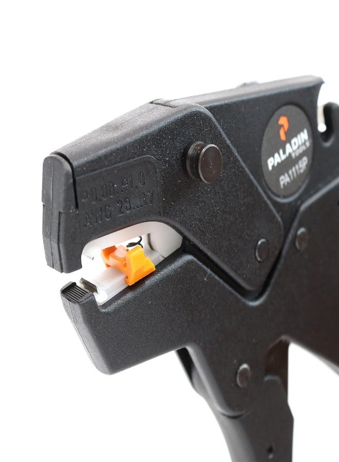 تمبو أداة تجريد وقاطع أسلاك أوتوماتيكية من Paladin Tools PA1115P MINI-STRIPAX PLUS | عازل من البولي فينيل كلوريد والتيفلون بمقاس 28-17 AWG | أداة تجريد أسلاك احترافية - Image 3