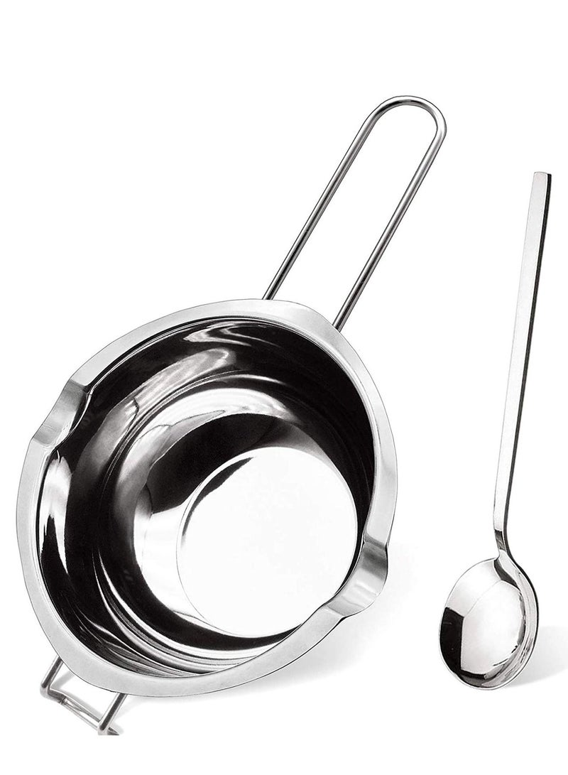 NIBEMINENT Boiler Pot, 304 Stainless Steel Double Melting Pot with Large Serving Spoon - Image 1
