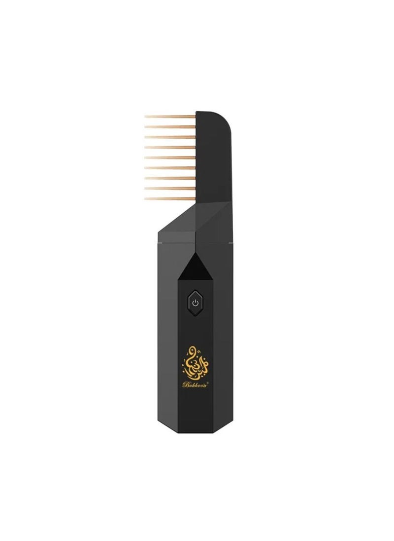 Bukhoor Rechargeable Comb Electric Bakhoor Burner USB Type-C Power Electrical Bukhoor Burner With Hair Comb Incense Holder Portable Incense Burners Aroma Diffuser With Hair Comb Incense Holder Black  - Image 1