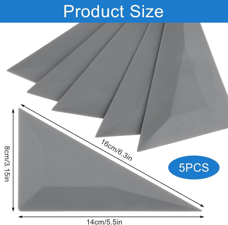 DSLSQD 5 Pieces Window Tint Squeegee, Triangle Squeegee Contour Squeegee Card Scraper Window Tint Tools Vinyl Wrap Tool Kit for Car Wrapping Window Tinting Film Installation Application - Image 2
