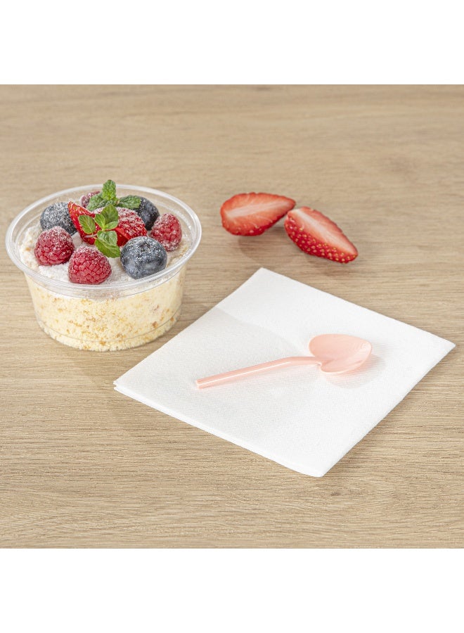Restaurantware 3.5 Inch x 1.3 Inch Heart Spoons, 100 Disposable Mini Plastic Spoons - Heart-Shaped, For Desserts, Coral Plastic Tasting Spoons, For Parties Or Events, - Image 3