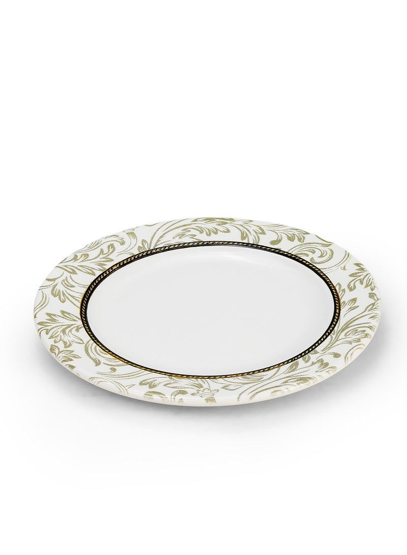 EDESSA Edessa Ceramic Elana 20Cm Round Dessert Plate, White (Set of 6)  - Image 2