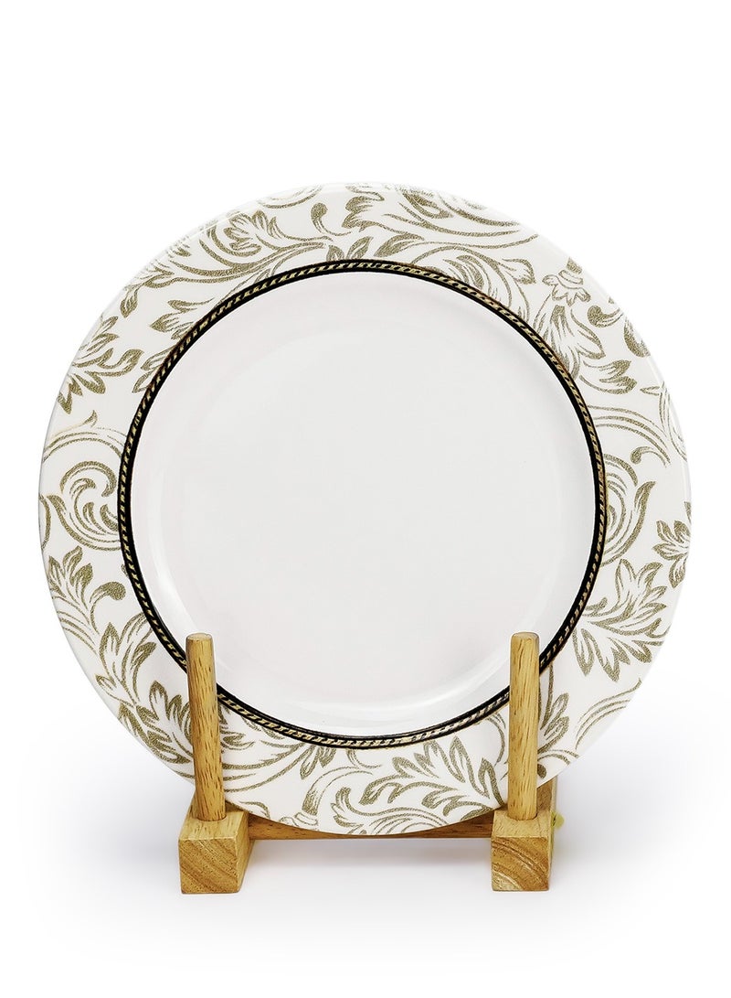 EDESSA Edessa Ceramic Elana 20Cm Round Dessert Plate, White (Set of 6)  - Image 3