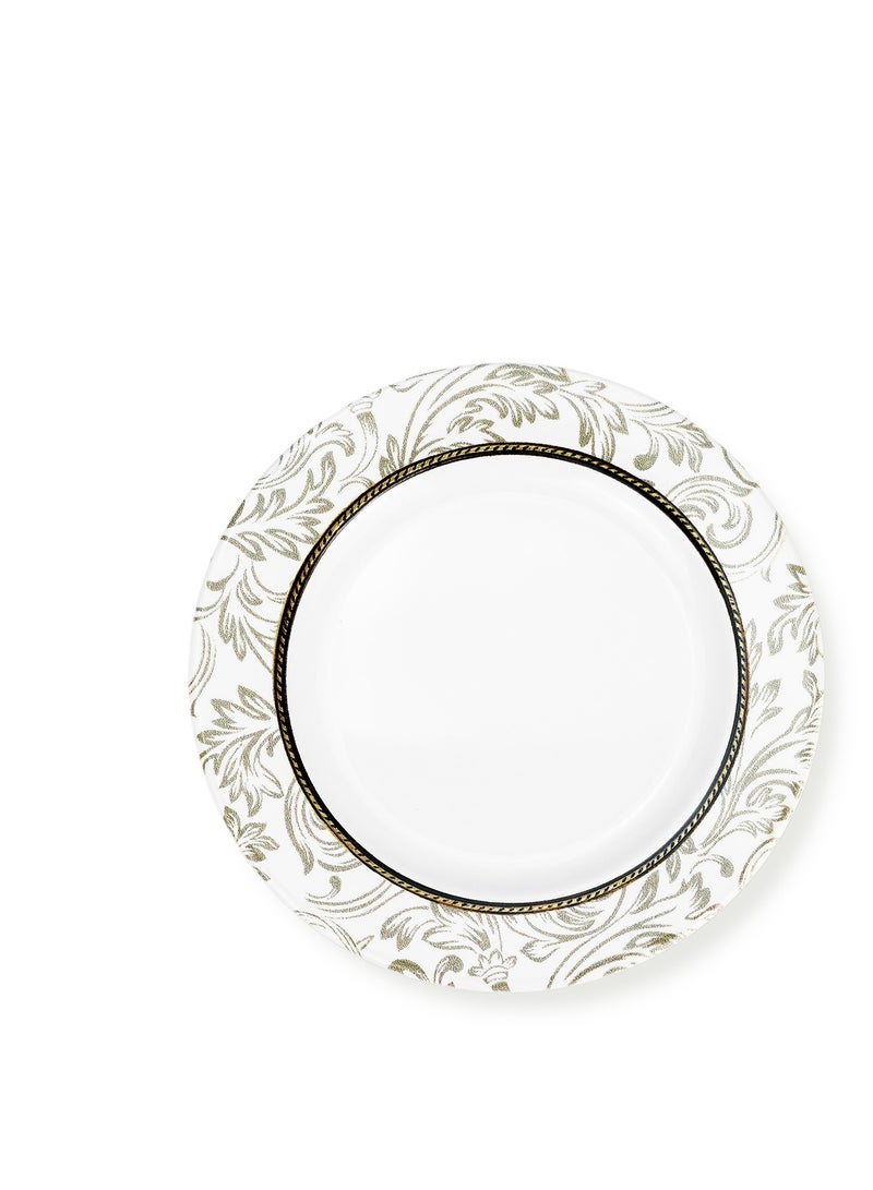 EDESSA Edessa Ceramic Elana 20Cm Round Dessert Plate, White (Set of 6)  - Image 1