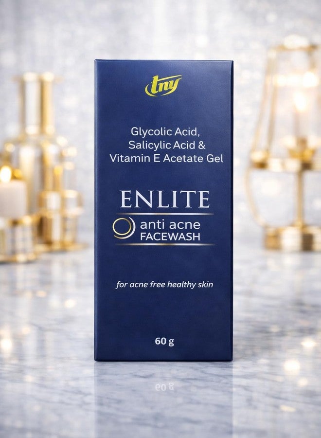 Enlite anti-acne Face Wash Gel with Salicylic Acid & Glycolic Acid Deep Cleansing Facewash for Pimples Acne Prone & Oily Skin With Vitamin E 60g - Image 3