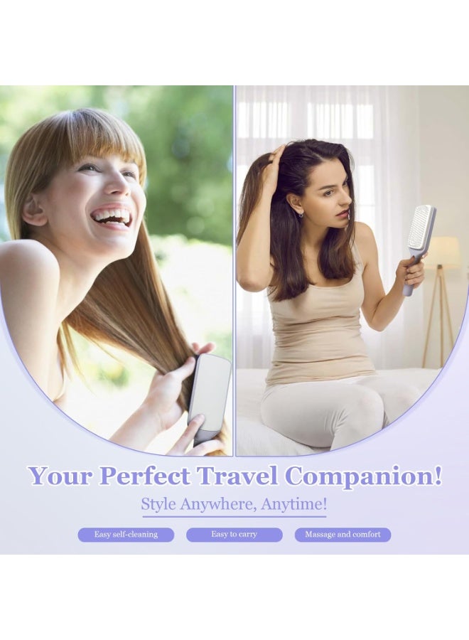 فرشاة شعر ذاتية الإزالة بشعيرات للسحب مضادة للكهرباء الساكنة الحليب البقري الزائد بازالة الشعر وتدليك الشعر بدون مجهود، للاستخدام الجاف للنساء والرجال - Image 4