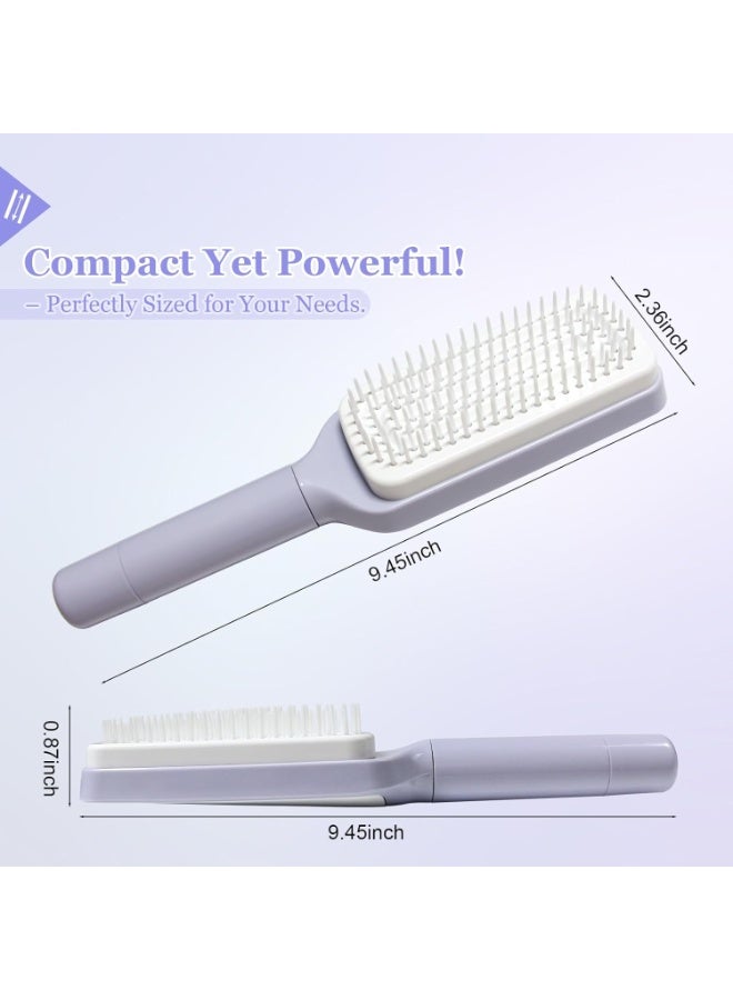 فرشاة شعر ذاتية الإزالة بشعيرات للسحب مضادة للكهرباء الساكنة الحليب البقري الزائد بازالة الشعر وتدليك الشعر بدون مجهود، للاستخدام الجاف للنساء والرجال - Image 5