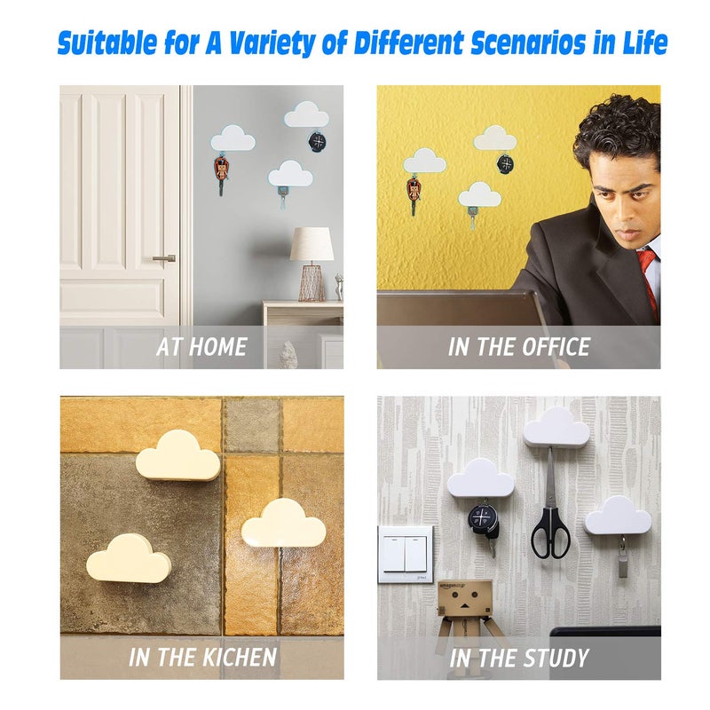 Meyerascal White Cloud Magnetic Key Holder for Wall, Strong Magnetic to Securely Hang Multiple Keys and Keychain, Novelty Cute Home Decorations, Easy to Install and Convenient to Use. (White) - Image 5