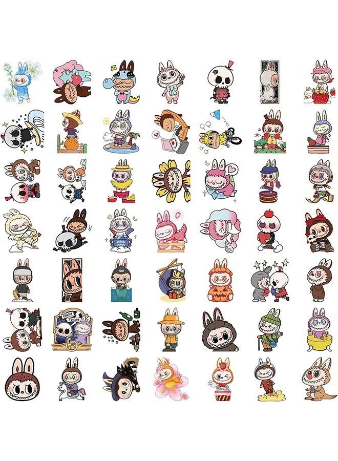 واي جيه 50 قطعة ملصقات كرتونية لزجاجة ماء المراهقين، ملصق فينيل مقاوم للماء لابوبو رائع للأطفال والكبار والفتيات للابتوب واللوح والتليفون والجيتار وعلبة السفر والدراجة - Image 2