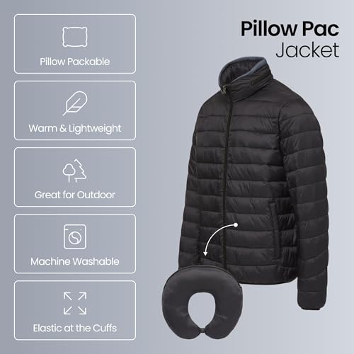 Weatherproof Women's Packable Puffer Jacket with Travel Neck Pillow - Lightweight, Warm, Water-Resistant Down Jacket (Medium) Black | Quilted, Packable Travel Jacket with Long Zipper - Image 2