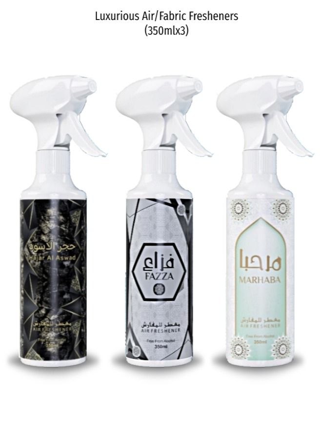 A TO Z CREATION Luxurious Non-Alcoholic 350ml Long Lasting Air/Fabric Freshener Spray Set - Pack of 3 - Image 1