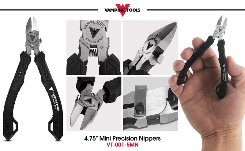 VAMPLIERS 4.75" Precision Flush Cutters. Made in Japan. Professional Grade Side Cutting Pliers Mini Nippers. For Circuit Board Work, Clean Wire Cutting, Electronic Repairs. - Image 4
