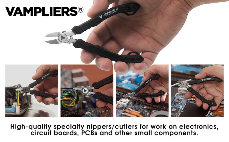 VAMPLIERS 4.75" Precision Flush Cutters. Made in Japan. Professional Grade Side Cutting Pliers Mini Nippers. For Circuit Board Work, Clean Wire Cutting, Electronic Repairs. - Image 3