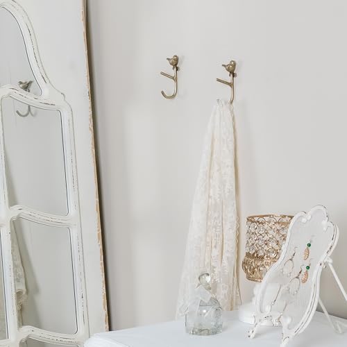 SOFFEE DESIGN 2pcs Metal Coat Hooks with Gold Little Bird Branch Shape for Entryway Bathroom Bedroom Farmhouse Decoration - Image 3