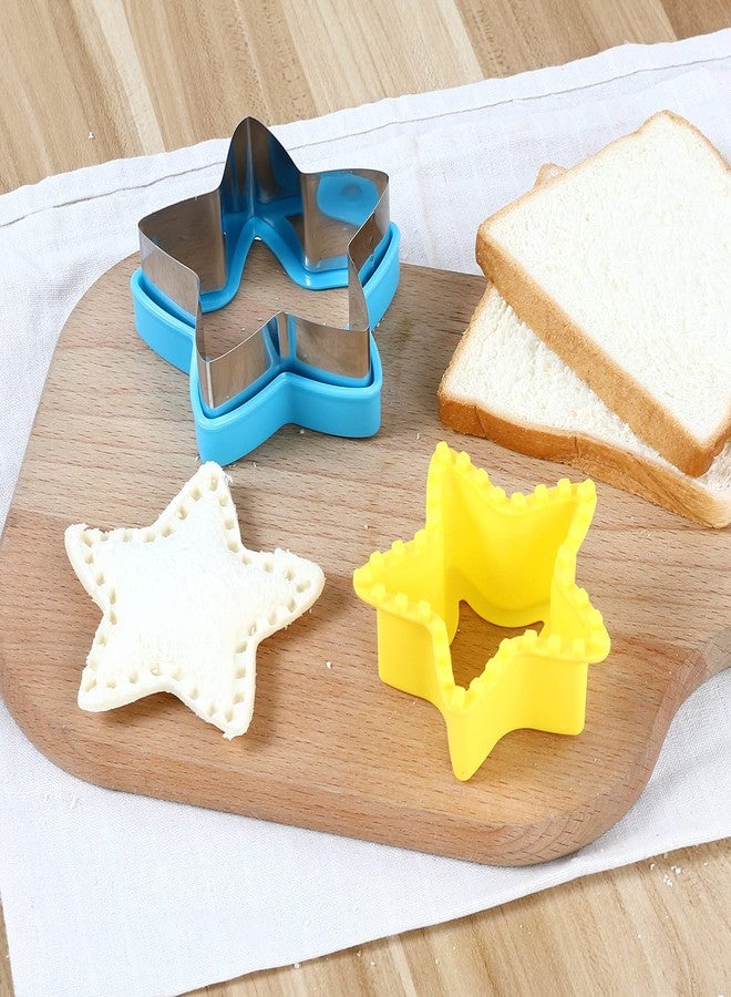 Elfkitwang Sandwich Cutter and Sealer Set,4 Pcs Bread Sandwich Decruster Pancake Maker DIY Cookie Cutters for Kids Bento,Heart Dinosaur Star Mouse Shapes Mold. - Image 5