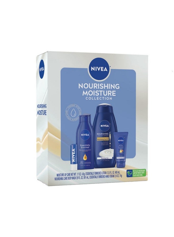 نيفيا مجموعة العناية بالبشرة من نيفيا، غسول الجسم المغذي، زجاجة 20 أونصة سائلة + لوشن للجسم، زجاجة 13.5 أونصة سائلة + كريم لليدين، أنبوب 2.6 أونصة + مرطب شفاه، عصا 0.17 أونصة - Image 1