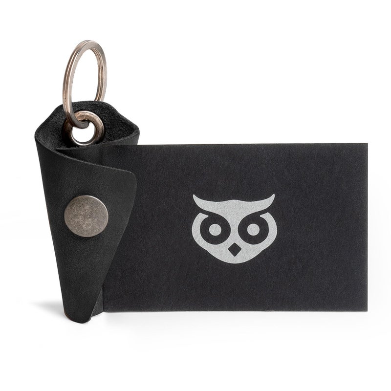Hide & Drink Full Grain Leather Wrap Keychain, Organizer Snap Closure, Key Ring Cover, Silencer Sleeve Key Holder for Men (Charcoal Black) - Image 5