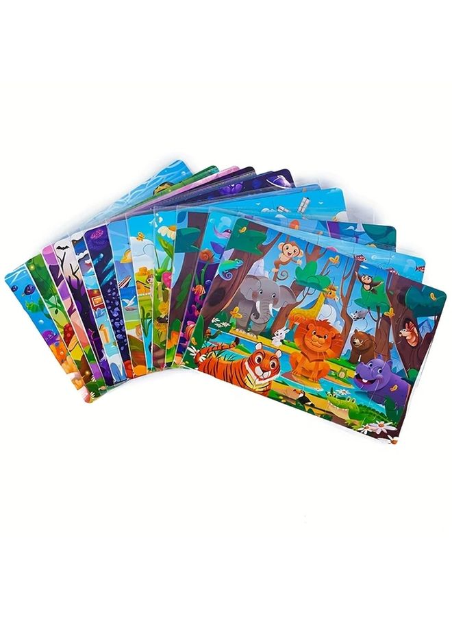 Ocean Style 24 Pcs Childrens Cardboard Puzzle Durable Irregular Seamless Family Birthday Gift - Image 3