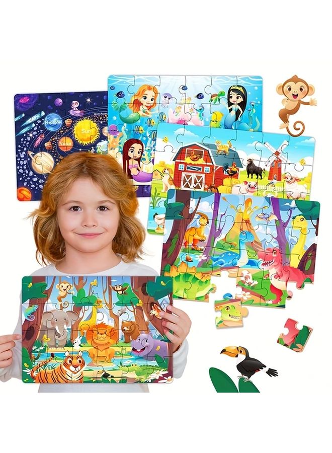 Ocean Style 24 Pcs Childrens Cardboard Puzzle Durable Irregular Seamless Family Birthday Gift - Image 2