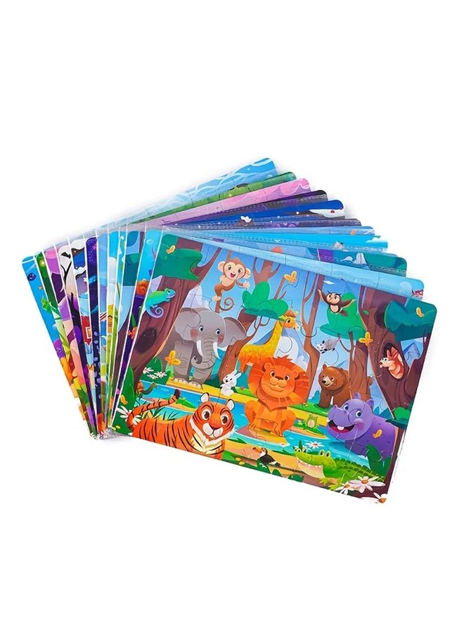 Ocean Style 24 Pcs Childrens Cardboard Puzzle Durable Irregular Seamless Family Birthday Gift - Image 4