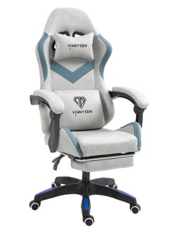 VINNYSEN Gaming Chair Computer Chair Breathing Fabric Game Chair with Head Pillow and Waist Pillow Ergonomic Computer Chair with Footrest  - Image 1