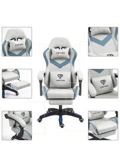 VINNYSEN Gaming Chair Computer Chair Breathing Fabric Game Chair with Head Pillow and Waist Pillow Ergonomic Computer Chair with Footrest  - Image 3