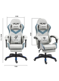 VINNYSEN Gaming Chair Computer Chair Breathing Fabric Game Chair with Head Pillow and Waist Pillow Ergonomic Computer Chair with Footrest  - Image 4