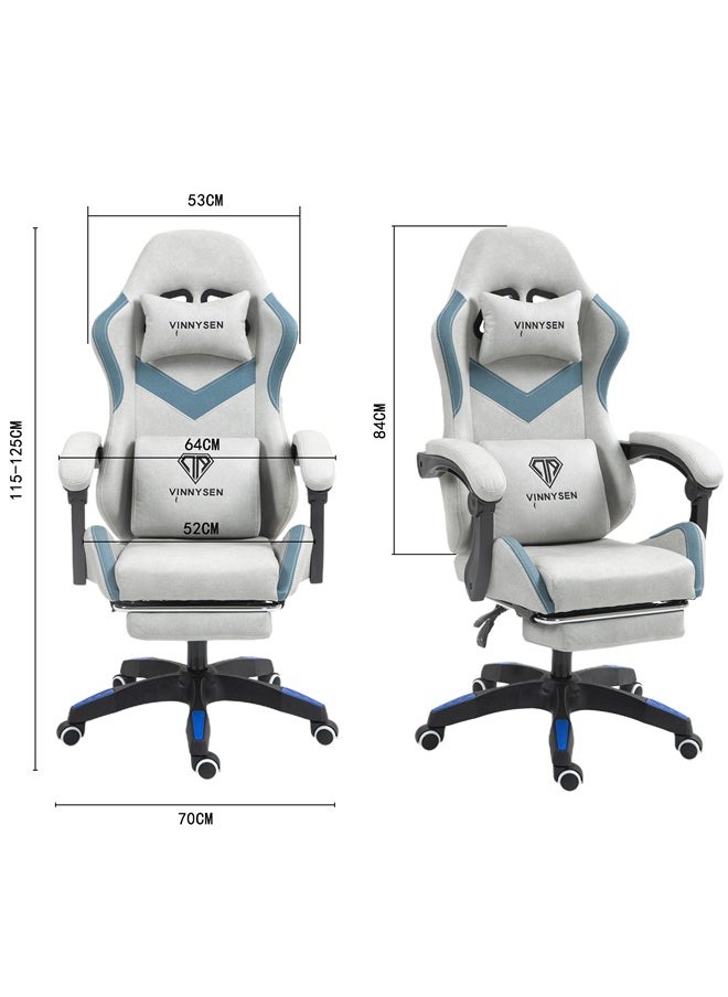 VINNYSEN Gaming Chair Computer Chair Breathing Fabric Game Chair with Head Pillow and Waist Pillow Ergonomic Computer Chair with Footrest  - Image 4