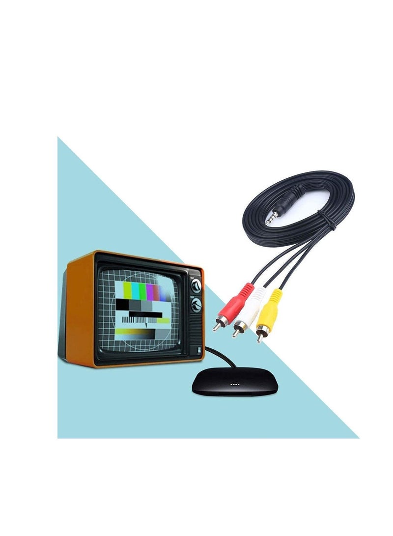 DKURVE كابل DKURVE® 3.5 مم إلى 3 RCA Male Plug إلى RCA Stereo Audio Video Male AUX، كابل فيديو كاميرا فيديو AV مقاس 3.5 مم إلى RCA 1.5 متر - Image 3